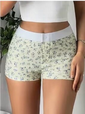 White Floral Pajama Shorts
